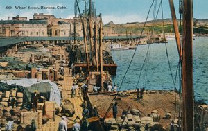 Wharf Scene, Havana, Cuba, 1910 af Harris Bros and Co