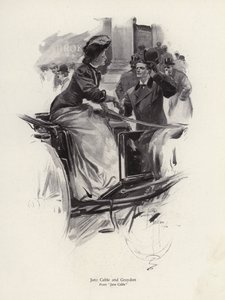 Karakterer Jane Cable og Graydon fra romanen Jane Cable, af George Barr McCutcheon (litho)