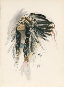 Longfellows sang om Hiawatha (farvelitografi)