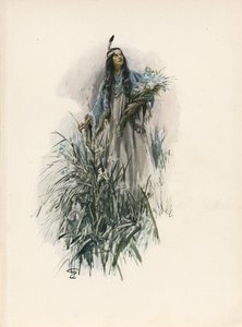 Longfellows sang om Hiawatha (farvelitografi)