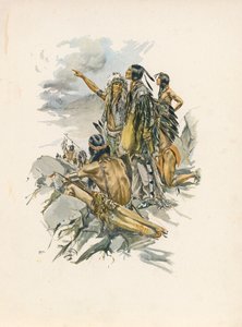 Longfellows sang om Hiawatha (farvelitografi) af Harrison Fisher