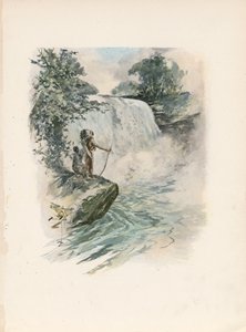 Longfellows sang om Hiawatha (farvelitografi) af Harrison Fisher