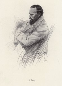 Portræt af en siddende mand (litho) af Harrison Fisher