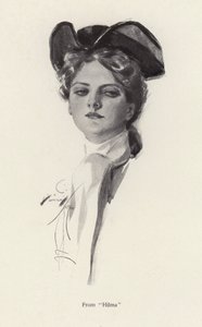 Portræt af en kvinde, en karakter fra Hilma (litho) af Harrison Fisher