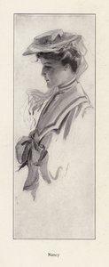 Portræt af en kvinde ved navn Nancy (litho) af Harrison Fisher