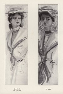Karakteren Jane Cable fra romanen Jane Cable, af George Barr McCutcheon (litho)