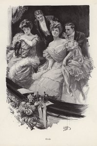 To kvinder i en boks på teatret i konkurrence med hinanden om mandlig opmærksomhed (litho) af Harrison Fisher