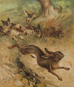 Et løb for livet (chromolitho) af Harrison William Weir