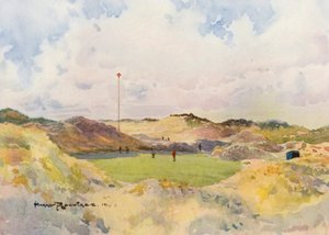 Golfbaner: Formby, den gamle syvende green (farvelitografi)