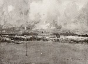 Golfbaner: Mitcham, den syvende green (litho)