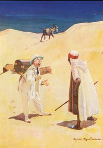 Æslet og hans skygge (farve litho)