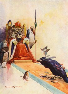 The Vain Jackdaw (farve litho) af Harry Rountree