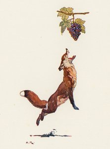 Ræven og druerne (farve litho)