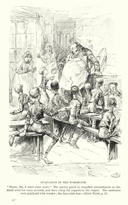 Illustration til Oliver Twist af Charles Dickens (litografi)