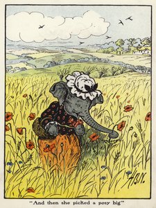 "Og så valgte hun en posy stor" (farve litho)