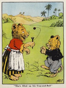 "Hun har løftet sin Cup-and-Ball" (farve litho)