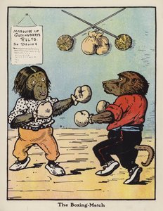 Boksekampen (farve litho)
