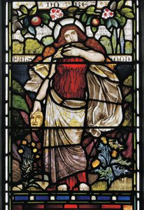 Falsehood, fra Piers Ploughman, af William Langland, 1873 (farvet glas) af Harry Burrow