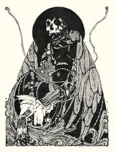 Edgar Allan Poe: End Piece (litografi) af Harry Clarke