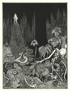 Edgar Allan Poe: Stilhed (litografi) af Harry Clarke