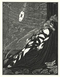 Edgar Allan Poe: Gruben og pendulet (litho) af Harry Clarke