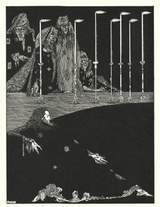 Edgar Allan Poe: The Pit and the Pendulum (litografi) af Harry Clarke