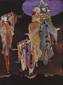 Edgard Allan Poe: The Colloquy of Monos and Una (farvelitografi) af Harry Clarke