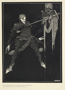 "I min død, se ved dette billede, som er dit eget, hvor fuldstændigt du har myrdet dig selv". Fortællerens dobbeltspiller, i "William Wilson," The Gift (1839). af Harry Clarke