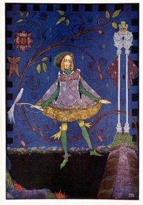 På prinsessens fars grav voksede så en rosenbusk - Svinehyrden "" Prinsessen og våbenhuset" - i "" Eventyr"" af HC Andersen, ill. af Harry Clarke af Harry Clarke