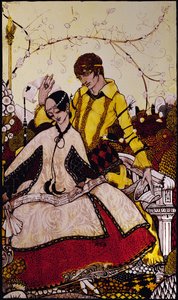 Syv hundedage lod vi passere og navngav Queens i Glenmacnass Illustration af Harry Clarke fra 