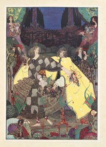 Paradisets Have. "Nu vil vi begynde vores danse!" råbte feerne. af Harry Clarke