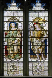 Oxford, Oriel College Chapel, James Powell & Sons, Harry Ellis Wooldridge, St. Peter & John The Baptist, 1885