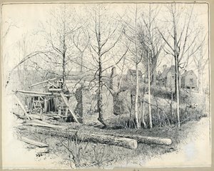 Tegning, nuværende udseende af Gaines