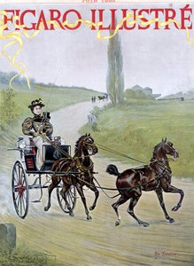 Kvinde kører vogn med