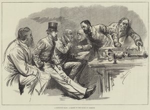 Et vanskeligt punkt, en skitse i Underhuset af Harry Furniss