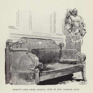 Byrons sofa fra Albany, nu i Garrick Club af Harry Furniss