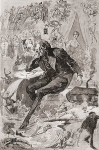David Copperfield. Illustration af Harry Furniss til Charles Dickens-romanen David Copperfield, fra The Testimonial Edition, udgivet 1910. af Harry Furniss
