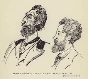 Edward Bulwer Lytton og hans søn jarlen af Lytton, Owen Meredith af Harry Furniss