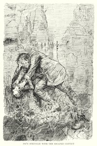 Illustration til store forventninger af Charles Dickens (litho) af Harry Furniss