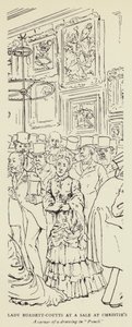 Lady Burdett-Coutts på et salg hos Christies af Harry Furniss