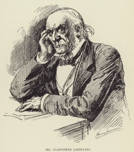 Mr Gladstone listening af Harry Furniss