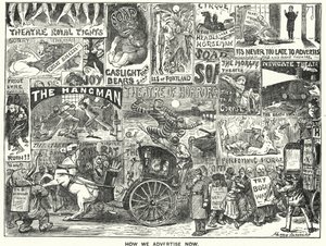 Punch tegneserie: How We Advertise Now (gravering) af Harry Furniss