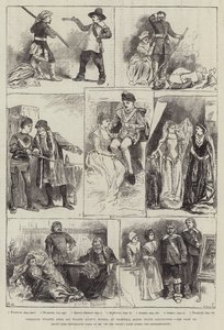 Tableaux Vivants fra Sir Walter Scotts romaner, i Cromwell House, South Kensington