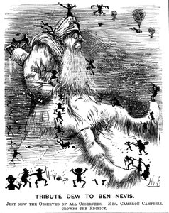 Hyldest Dew til Ben Nevis, 1883 af Harry Furniss