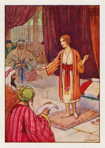 Efter tre dage fandt de ham i templet (farvelitografi) af Harry George Theaker