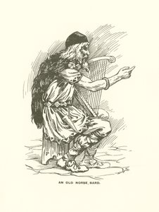En oldnordisk barde (kobberstik) af Harry George Theaker