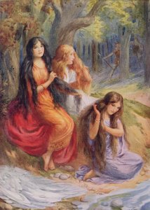 Hladgrun, Olrun og Alvit, illustration fra 