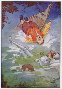Illustration til Don Quijote (farvelitografi) af Harry George Theaker