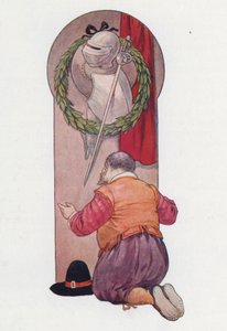 Illustration til Don Quijote (farvelitografi) af Harry George Theaker
