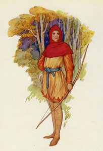 Robin var en eventyrlysten type selv i sin ungdom (farvelitografi) af Harry George Theaker